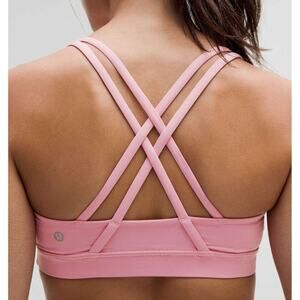 Lululemon Energy Bra *Medium Support, B–D Cups Pink Tide Sz 8 Pilates Gym